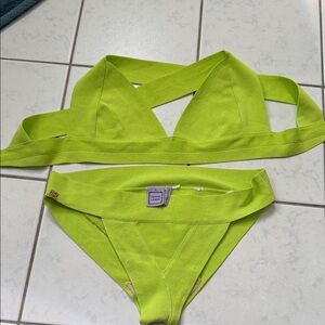 Herve Leger Neon Lime Bandage Bikini Set